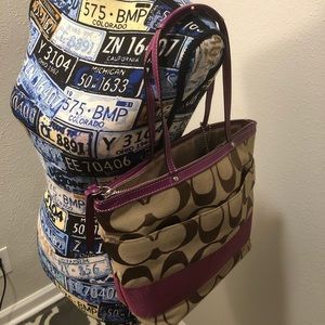 Magenta coach purse